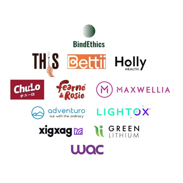 A cluster of logos representing the early-stage businesses that Suzanne Donovan has invested in