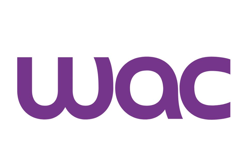 A purple square with the letters WAC within a white circle
